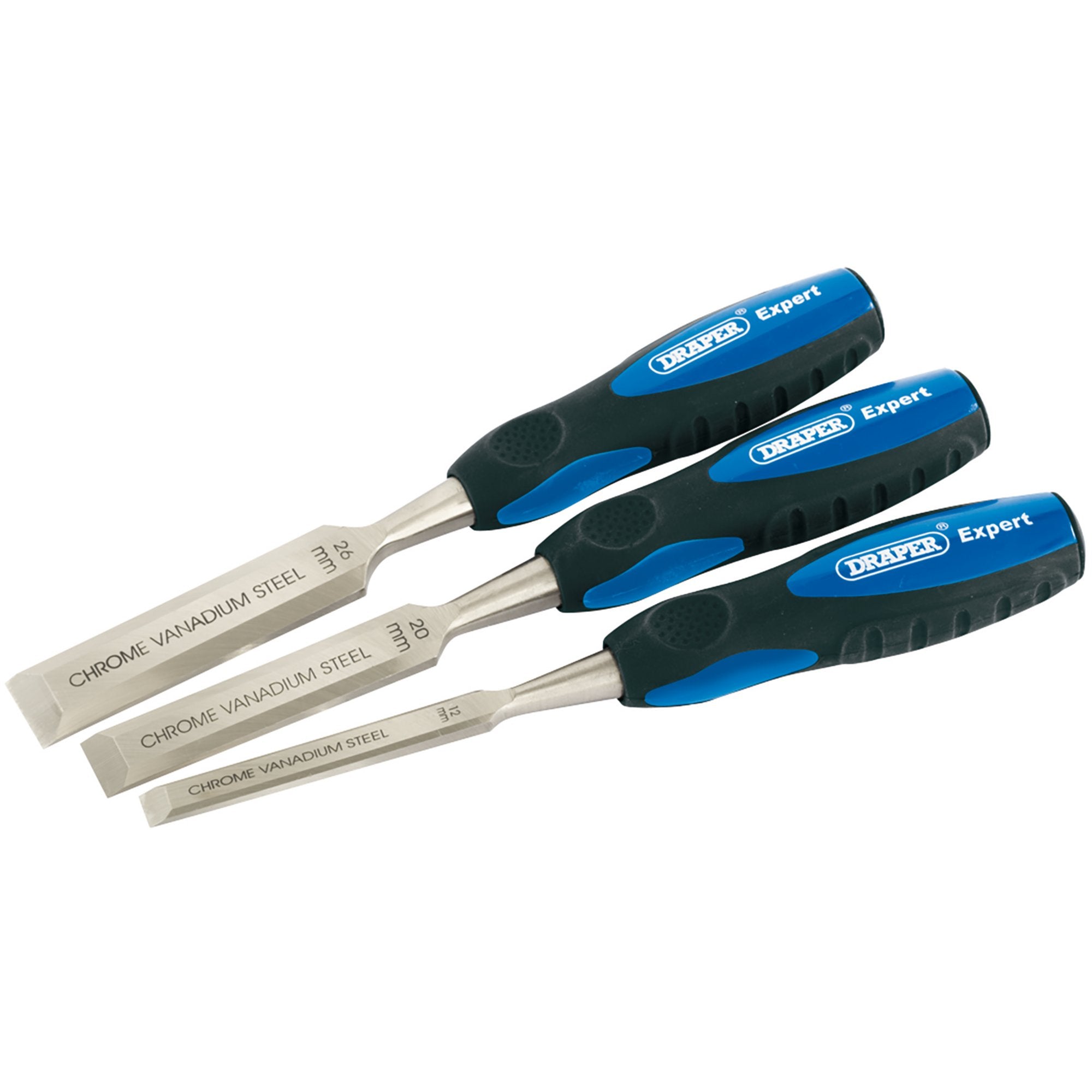 Draper-Expert-Soft-Grip-Bevel-Edge-Wood-Chisel-Set,-150mm-(3-Piece)
